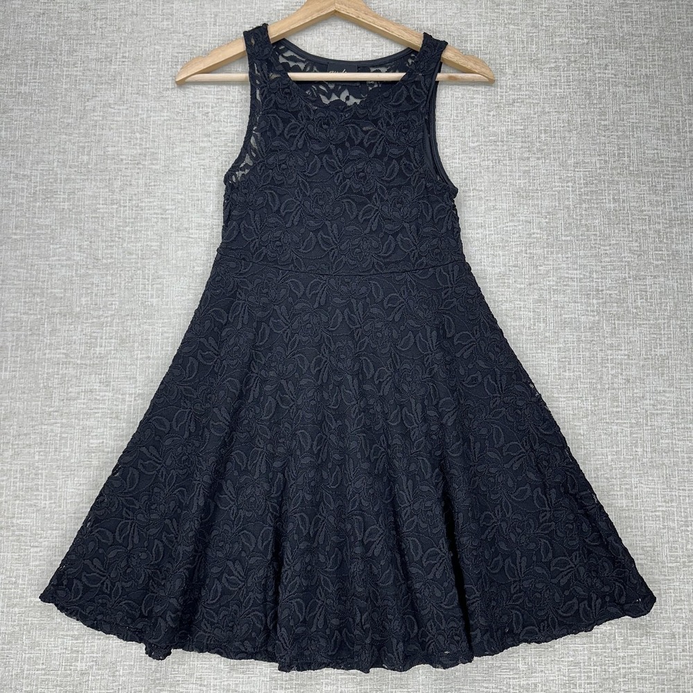 Audrey Dress Women Small Black Lace Sleeveless Fit Flare Dark‎ Romantic Feminine